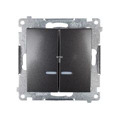 Simon 54 Łącznik hermetyczny świecznikowy IP44 z podświetleniem antracyt DW5BL.01/48 WMDL-551xxx-048