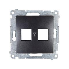 Simon 54 Pokrywa gniazda teleinformatycznego podwójnego 2xRJ Keystone płaska antracyt DKP2.01/48 WMDK-P2xxxx-048