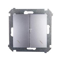 Simon 54 Łącznik schodowy podwójny srebrny mat DW6/2.01/43 WMDL-0602xx-043