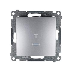 Simon 54 Łącznik jednobiegunowy z podświetleniem srebrny mat DW1L.01/43 WMDL-011xxx-043