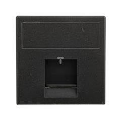 Simon Connect Płytka K45 gniazda teleinformatycznego pojedynczego RJ płaska z przesłoną szary grafit K76/14 TSC-K76-14