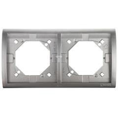 Simon Classic Ramka hermetyczna podwójna IP44 aluminium metalizowane MR2B/26 WMYZ-01201x-D012