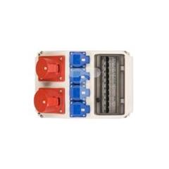 Rozdzielnica budowlana 10 modułów 5P/32A 5P/16A 4x2P+Z z zabezpieczeń Adamów 9036653W