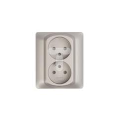 SISTENA LIFE Plakietka gniazda podwójnego metalic 771335