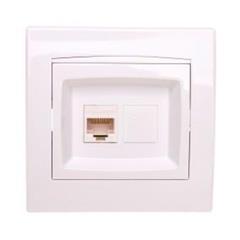 Anya Gniazdo komputerowe pojedyncze RJ45 kat.5e z ramką białe AYA4300121
