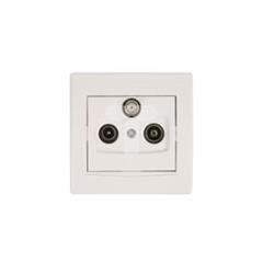 Anya Gniazdo antenowe RD/TV/SAT końcowe z ramką białe AYA3500421