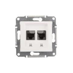 Sedna Gniazdo komputerowe podwójne RJ45 kat.5e UTP białe SDN4400121