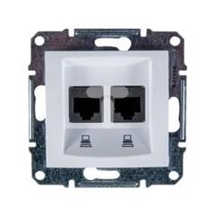 Sedna Gniazdo komputerowe podwójne RJ45 kat.6 UTP białe SDN4800121