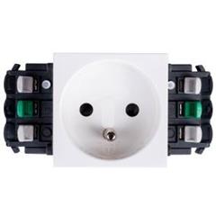 MOSAIC Gniazdo pojedyncze z/u 16A z przesłonami białe 077301