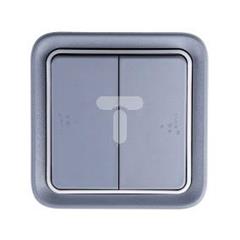 PLEXO55 Łącznik schodowy podwójny z puszką n/t szary 069715