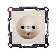 Merten System M Gniazdo pojedyncze z/u 16A IP20 z ochroną styków kremowe MTN2600-0344