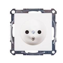 Merten System M Gniazdo pojedyncze z/u 16A IP20 z ochroną styków biel polarna MTN2600-0319