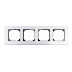 Merten System M Ramka poczwórna szklana diamentowy srebrny MTN4040-3260