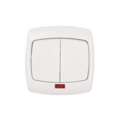 Bingo Łącznik świecznikowy 10A z podświetleniem biały IP20 WPt-2BS WPT2BS01