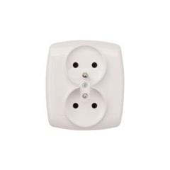 Bingo Gniazdo podwójne z/u 16A IP20 białe GWP230B01