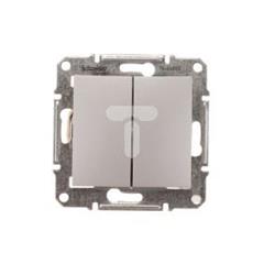 Sedna Łącznik schodowy podwójny 10AX aluminium IP20 SDN0600160