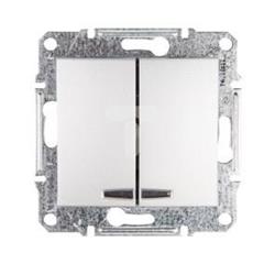 Sedna Łącznik świecznikowy 10AX z podświetleniem LED aluminium IP20 SDN0300360