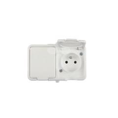 Cedar Gniazdo hermetyczne podwójne z/u 16A IP44 białe Nt-230H NT230H01