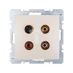 Berker/B.Kwadrat Gniazdo 3xCinch S-Video kremowe połysk 3315328982