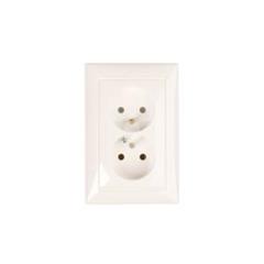 VALENA Gniazdo podwójne z/u 16A IP20 białe 770077