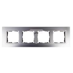 Simon 82 Ramka poczwórna pozioma metalowa  aluminium/ ramka pośrednia aluminium mat 82947-33 TSI-82947-33