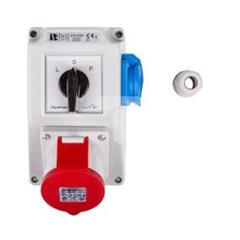Zestaw instalacyjny z gniazdem 32A 4P+2P+Z (L-0-P) czerwony ZI05\R361
