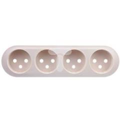 CELIANE. Plakietka gniazda zespolonego poczwórnego biała 068125