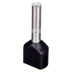 Końcówka tulejkowa izolowana TID 2x1,5mm2/12mm czarna cynowana /100szt./