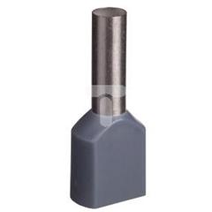 Końcówka tulejkowa izolowana TID 2x4mm2/12mm szara cynowana /100szt./
