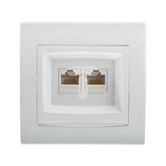 Anya Gniazdo komputerowe podwójne RJ45 kat.5e UTP białe AYA4400121