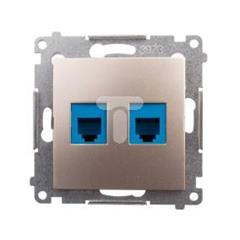 Simon 54 Gniazdo telefoniczne podwójne 2xRJ12 złoty mat DT2.01/44 WMDT-0020xx-044