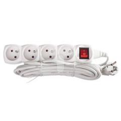 Przedłużacz z wyłącznikiem 5m 4 gniazda z uziemieniem P1415