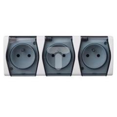 Hermes2 Gniazdo hermetyczne potrójne z/u 16A IP44 białe 1023-01