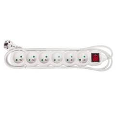 Przedłużacz z wyłącznikiem 2m 6 gniazd z uziemieniem P1612
