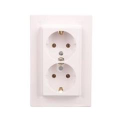 Asfora Gniazdo podwójne SCHUKO białe EPH9900121