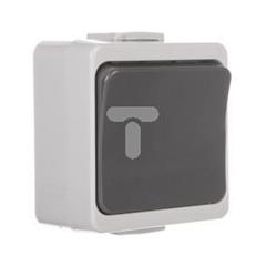 JANTAR-bis Przycisk zwierny /światło/ z podświetleniem n/t IP44 szary WNT-6J-b/S