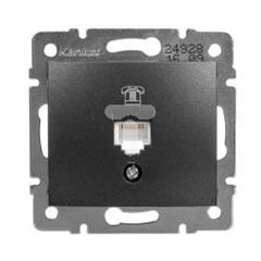 DOMO Gniazdo telefoniczne pojedyncze RJ11 grafit 011370041 24928