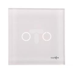 TouchMe Duży panel szklany, łącznik podwójny, biały TM702W