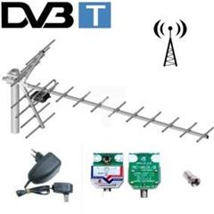 Antena DVB-T kierunkowa 19-elementowa YAGA + wzmacniacz LIBOX LB019W