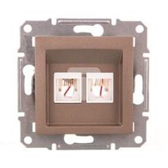 ASFORA Gniazdo telefoniczne podwójne bez ramki brąz EPH4200169