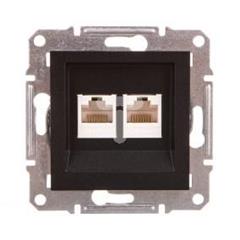 ASFORA Gniazdo komputerowe 2x kat.5e UTP bez ramki antracyt EPH4400171