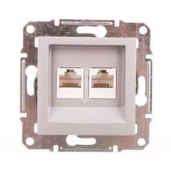 ASFORA Gniazdo komputerowe 2x kat.6 UTP bez ramki aluminium EPH4800161