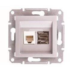 ASFORA Gniazdo tel.-komp. kat5e UTP bez ramki aluminium EPH4900161