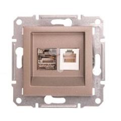 ASFORA Gniazdo tel.-komp. kat5e UTP bez ramki brąz EPH4900169