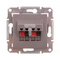 ASFORA Gniazdo głośnikowe podwójne bez ramki stal EPH5700162