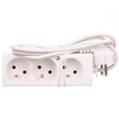 Przedłużacz 3-gniazda z/u 10A 1,5m /OMY 3x1/ biały PS-370