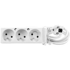 Przedłużacz 3-gniazda z/u 10A 3m /OMY 3x1/ biały PS-370