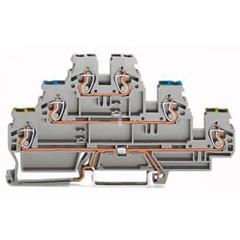 Złączka szynowa 3-pietrowa 2,5mm2 PE / N / L szara 870-567