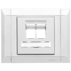 Plytka frontowa 2xRJ45 80mm bezhalogenowa szara G32347035