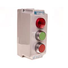 Kaseta sterownicza 3-otworowa zielony/czerwony/lampka czerwona 24V IP65 ST22K3\04-LC-KZ-KC
